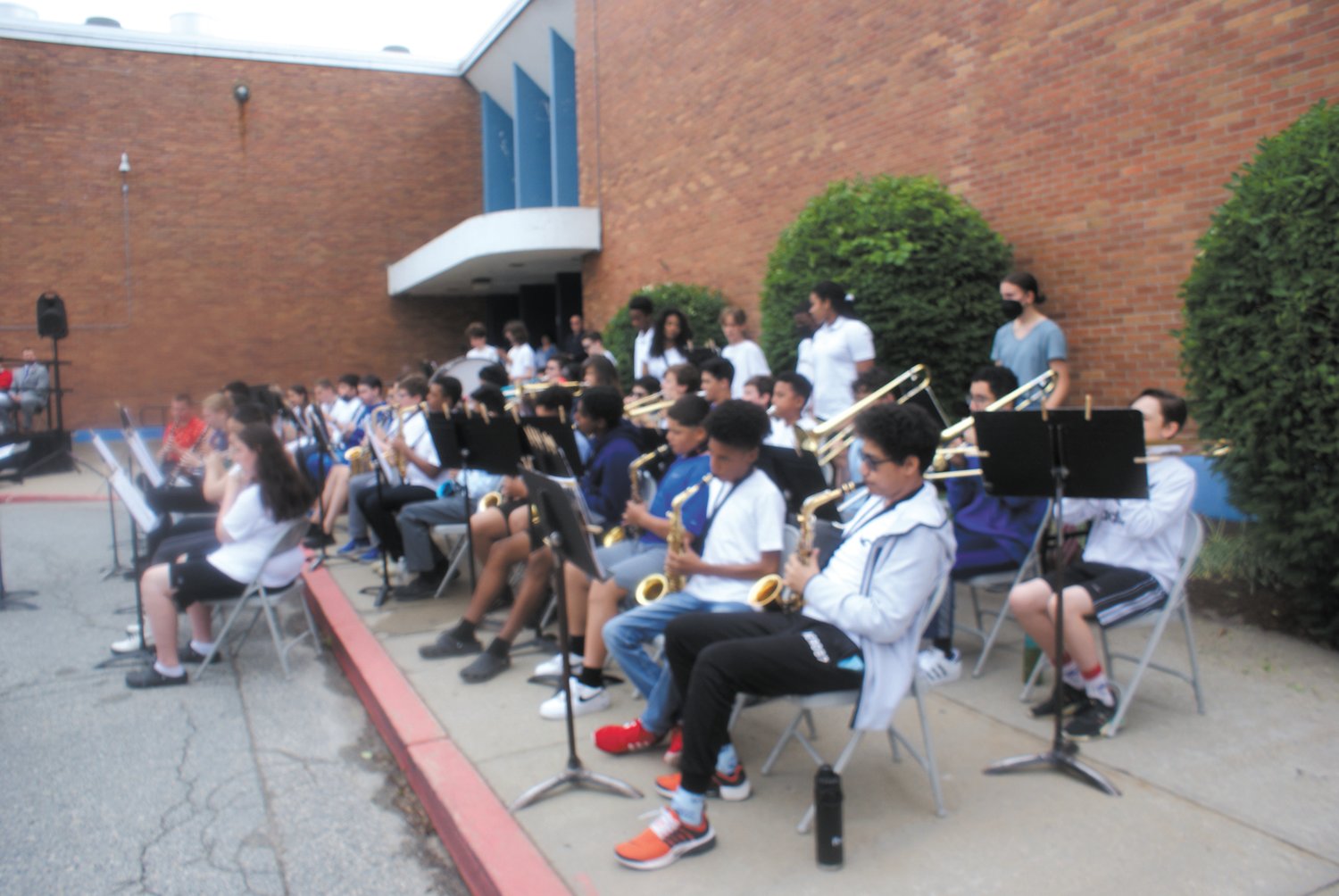 THE BAND PLAYED ON: Members of the Park View Middle School Band took part in the Memorial Day Ceremony held last Friday.